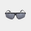 MSS2413-C10-63 ARAN SUNGLASSES MEN BLACK SHINY SILVER SOLID GREY WITH LIGHT MIRROW