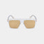MSS2408-C15-56 ADUR SUNGLASSES MEN TANSPARENT CLEAR SHINY GOLD BROWN WITH GOLD MIRROW