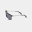 MSS2413-C10-63 ARAN SUNGLASSES MEN BLACK SHINY SILVER SOLID GREY WITH LIGHT MIRROW