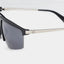 MSS2413-C10-63 ARAN SUNGLASSES MEN BLACK SHINY SILVER SOLID GREY WITH LIGHT MIRROW