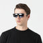 MSS2413-C10-63 ARAN SUNGLASSES MEN BLACK SHINY SILVER SOLID GREY WITH LIGHT MIRROW