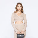 SOSIE KNITTED CROP TOP WOMEN WARM TAUPE